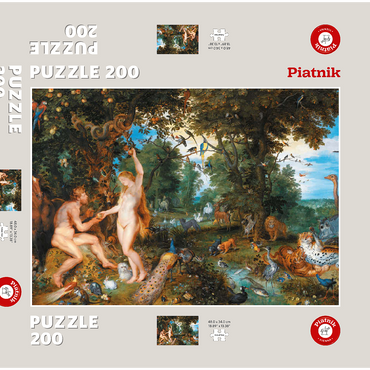 Darstellung des Puzzle Motivs Piatnik: Der Garten Eden mit dem Sündenfall 200 Puzzle Schachtel 3D Modell