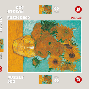 Darstellung des Puzzle Motivs Piatnik: Sonnenblumen 500 Puzzle Schachtel 3D Modell