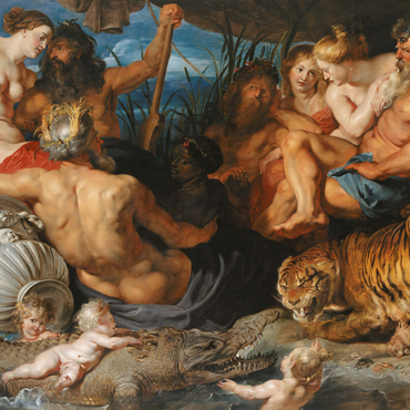 Darstellung des Puzzle Motivs Piatnik: Die vier Flüsse des Paradieses 1000 Puzzle 3D Modell