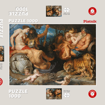 Darstellung des Puzzle Motivs Piatnik: Die vier Flüsse des Paradieses 1000 Puzzle Schachtel 3D Modell