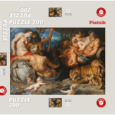 Darstellung des Puzzle Motivs Piatnik: Die vier Flüsse des Paradieses 200 Puzzle Schachtel 3D Modell