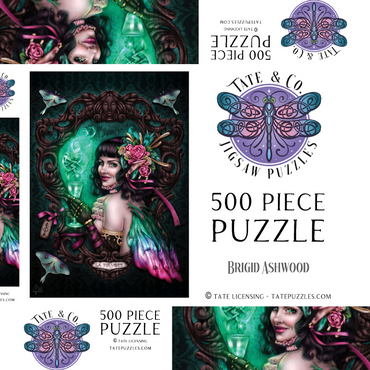 Darstellung des Puzzle Motivs Absinthe Green Fairy 500 Puzzle Schachtel 3D Modell