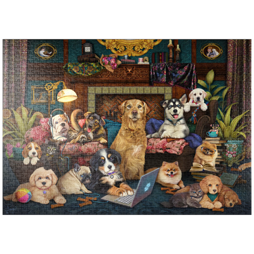 Darstellung des Puzzle Motivs puzzleplate Wuffen von zu Hause aus 1000 Puzzle