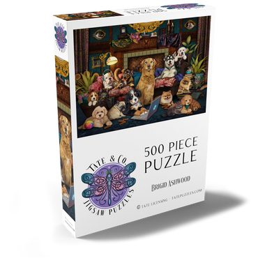 Darstellung des Puzzle Motivs Wuffen von zu Hause aus 500 Puzzle Schachtel Ansicht2