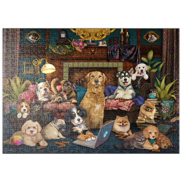 Darstellung des Puzzle Motivs puzzleplate Wuffen von zu Hause aus 500 Puzzle