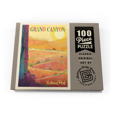 Darstellung des Puzzle Motivs Grand Canyon National Park: Mule Train (Mod Design), Vintage Poster 100 Puzzle Schachtel Ansicht3