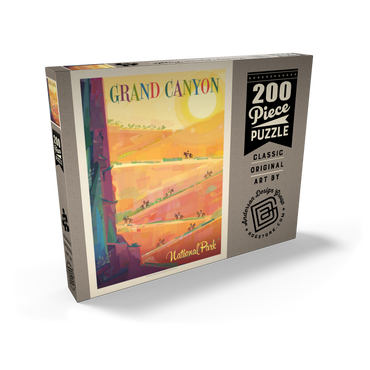 Darstellung des Puzzle Motivs Grand Canyon National Park: Mule Train (Mod Design), Vintage Poster 200 Puzzle Schachtel Ansicht2