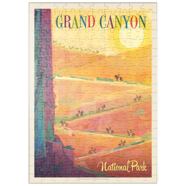 Darstellung des Puzzle Motivs puzzleplate Grand Canyon National Park: Mule Train (Mod Design), Vintage Poster 200 Puzzle