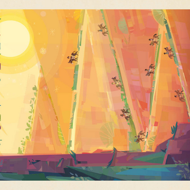 Darstellung des Puzzle Motivs Grand Canyon National Park: Mule Train (Mod Design), Vintage Poster 500 Puzzle 3D Modell