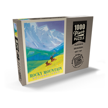 Darstellung des Puzzle Motivs Rocky Mountain National Park (Mod Design, Vintage Poster 1000 Puzzle Schachtel Ansicht2