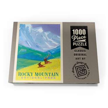 Darstellung des Puzzle Motivs Rocky Mountain National Park (Mod Design, Vintage Poster 1000 Puzzle Schachtel Ansicht3