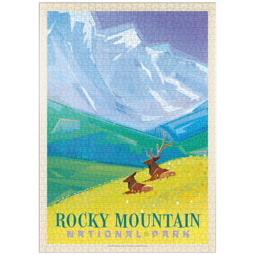 Darstellung des Puzzle Motivs puzzleplate Rocky Mountain National Park (Mod Design, Vintage Poster 1000 Puzzle