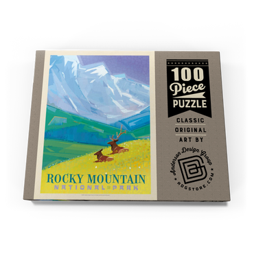 Darstellung des Puzzle Motivs Rocky Mountain National Park (Mod Design, Vintage Poster 100 Puzzle Schachtel Ansicht3