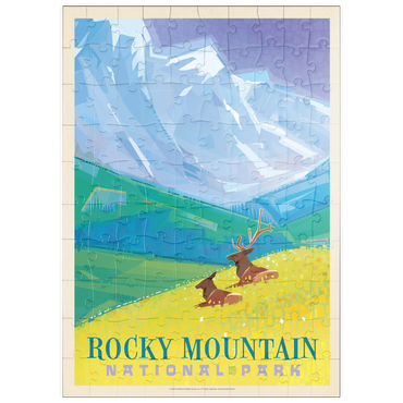 Darstellung des Puzzle Motivs puzzleplate Rocky Mountain National Park (Mod Design, Vintage Poster 100 Puzzle