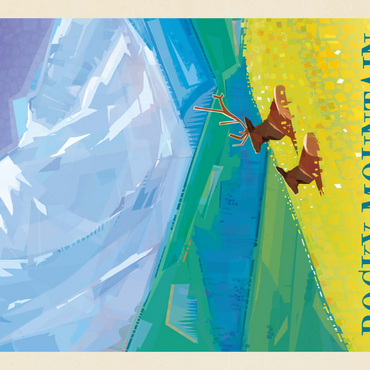 Darstellung des Puzzle Motivs Rocky Mountain National Park (Mod Design, Vintage Poster 100 Puzzle 3D Modell