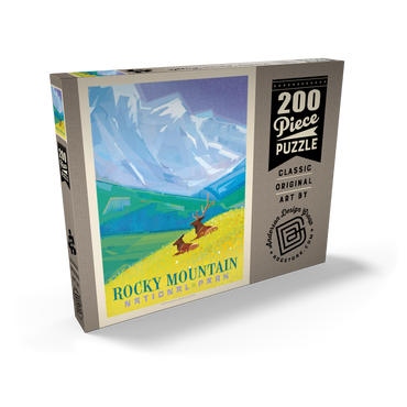 Darstellung des Puzzle Motivs Rocky Mountain National Park (Mod Design, Vintage Poster 200 Puzzle Schachtel Ansicht2