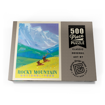Darstellung des Puzzle Motivs Rocky Mountain National Park (Mod Design, Vintage Poster 500 Puzzle Schachtel Ansicht3