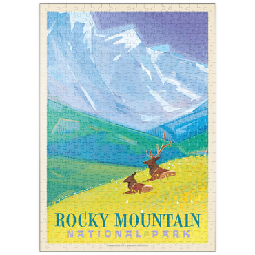 Darstellung des Puzzle Motivs puzzleplate Rocky Mountain National Park (Mod Design, Vintage Poster 500 Puzzle
