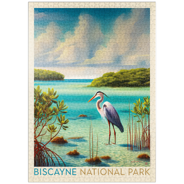 Darstellung des Puzzle Motivs puzzleplate Biscayne National Park: Among The Mangroves, Vintage Poster 1000 Puzzle