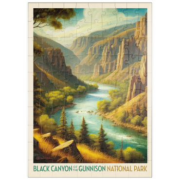 Darstellung des Puzzle Motivs puzzleplate Black Canyon of the Gunnison National Park: Summer Splendor, Vintage Poster 100 Puzzle