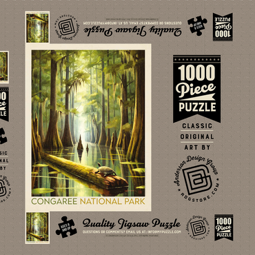 Darstellung des Puzzle Motivs Congaree National Park: Turtle Time, Vintage Poster 1000 Puzzle Schachtel 3D Modell