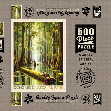 Darstellung des Puzzle Motivs Congaree National Park: Turtle Time, Vintage Poster 500 Puzzle Schachtel 3D Modell