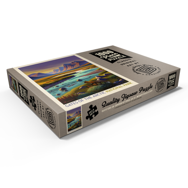 Darstellung des Puzzle Motivs Gates Of The Arctic National Park: Twilight Fox, Vintage Poster 1000 Puzzle Schachtel Ansicht1