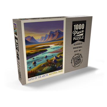 Darstellung des Puzzle Motivs Gates Of The Arctic National Park: Twilight Fox, Vintage Poster 1000 Puzzle Schachtel Ansicht2
