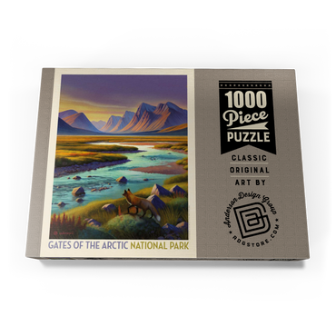 Darstellung des Puzzle Motivs Gates Of The Arctic National Park: Twilight Fox, Vintage Poster 1000 Puzzle Schachtel Ansicht3