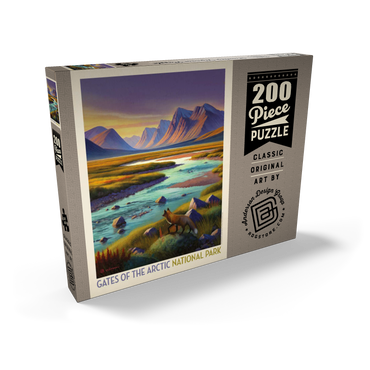 Darstellung des Puzzle Motivs Gates Of The Arctic National Park: Twilight Fox, Vintage Poster 200 Puzzle Schachtel Ansicht2