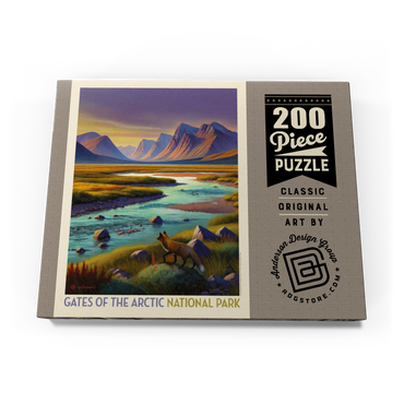 Darstellung des Puzzle Motivs Gates Of The Arctic National Park: Twilight Fox, Vintage Poster 200 Puzzle Schachtel Ansicht3