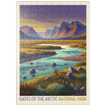 Darstellung des Puzzle Motivs puzzleplate Gates Of The Arctic National Park: Twilight Fox, Vintage Poster 200 Puzzle
