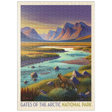 Darstellung des Puzzle Motivs puzzleplate Gates Of The Arctic National Park: Twilight Fox, Vintage Poster 500 Puzzle