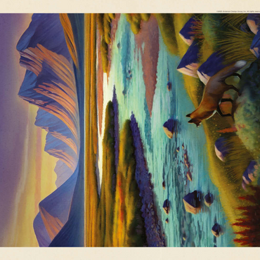 Darstellung des Puzzle Motivs Gates Of The Arctic National Park: Twilight Fox, Vintage Poster 500 Puzzle 3D Modell