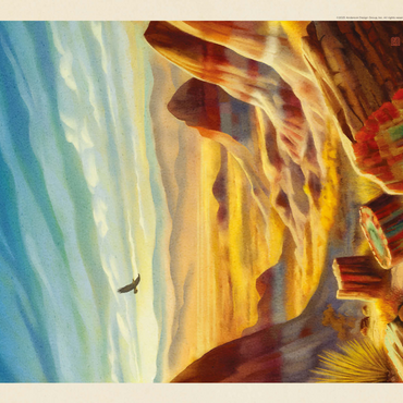 Darstellung des Puzzle Motivs Petrified Forest National Park: Windswept Wonders, Vintage Poster 1000 Puzzle 3D Modell