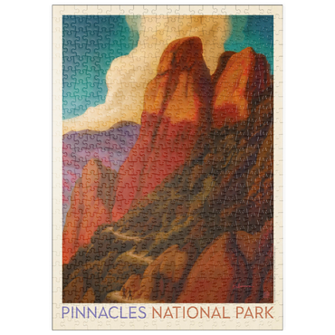 Darstellung des Puzzle Motivs puzzleplate Pinnacles National Park, Vintage Poster 500 Puzzle