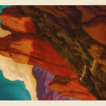 Darstellung des Puzzle Motivs Pinnacles National Park, Vintage Poster 500 Puzzle 3D Modell