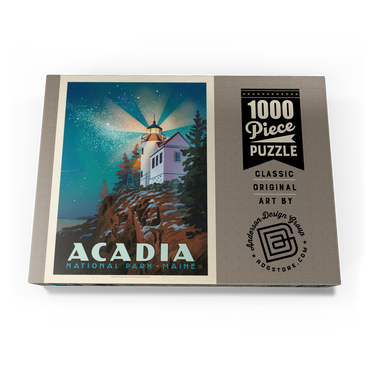 Darstellung des Puzzle Motivs Acadia National Park: Lighthouse At Night, Vintage Poster 1000 Puzzle Schachtel Ansicht3