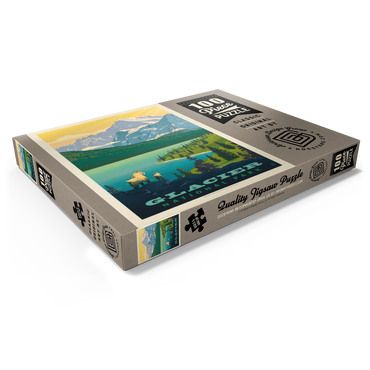 Darstellung des Puzzle Motivs Glacier National Park: Grand Overlook, Vintage Poster 100 Puzzle Schachtel Ansicht1