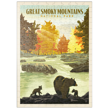 Darstellung des Puzzle Motivs puzzleplate Great Smoky Mountains National Park: Play Time, Vintage Poster 200 Puzzle