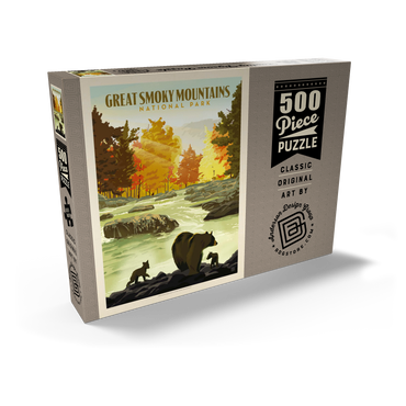 Darstellung des Puzzle Motivs Great Smoky Mountains National Park: Play Time, Vintage Poster 500 Puzzle Schachtel Ansicht2