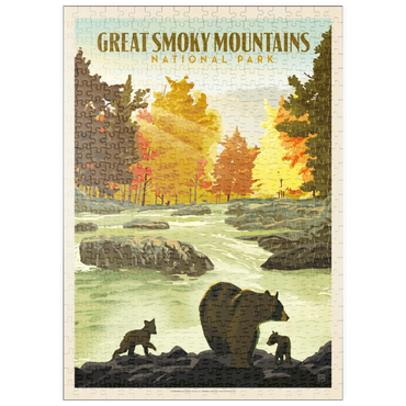 Darstellung des Puzzle Motivs puzzleplate Great Smoky Mountains National Park: Play Time, Vintage Poster 500 Puzzle