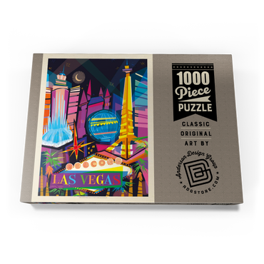 Darstellung des Puzzle Motivs Las Vegas Neon (Mod Design), Vintage Poster 1000 Puzzle Schachtel Ansicht3