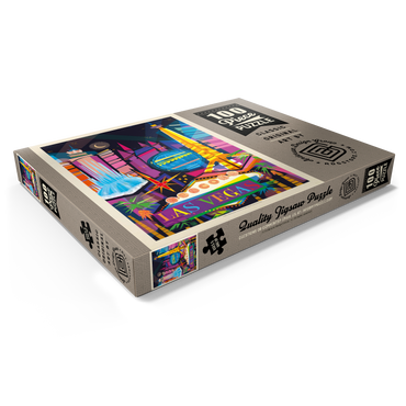 Darstellung des Puzzle Motivs Las Vegas Neon (Mod Design), Vintage Poster 100 Puzzle Schachtel Ansicht1