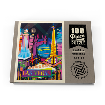 Darstellung des Puzzle Motivs Las Vegas Neon (Mod Design), Vintage Poster 100 Puzzle Schachtel Ansicht3