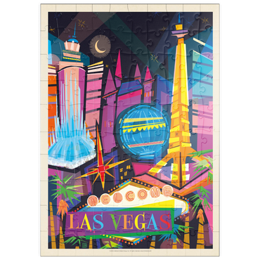 Darstellung des Puzzle Motivs puzzleplate Las Vegas Neon (Mod Design), Vintage Poster 100 Puzzle