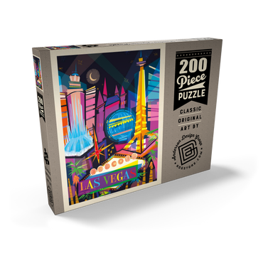 Darstellung des Puzzle Motivs Las Vegas Neon (Mod Design), Vintage Poster 200 Puzzle Schachtel Ansicht2