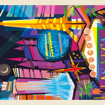 Darstellung des Puzzle Motivs Las Vegas Neon (Mod Design), Vintage Poster 500 Puzzle 3D Modell