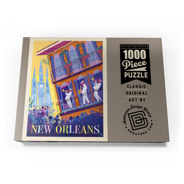 Darstellung des Puzzle Motivs New Orleans: Dancing In The Street (Mod Design), Vintage Poster 1000 Puzzle Schachtel Ansicht3
