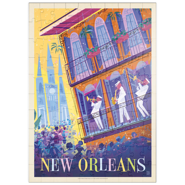 Darstellung des Puzzle Motivs puzzleplate New Orleans: Dancing In The Street (Mod Design), Vintage Poster 100 Puzzle